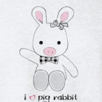 i ♥ pig rabbit T-shirt