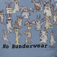 Not Wearing Bundies Cartoon Rabbits Funny T Shirt T-shirt